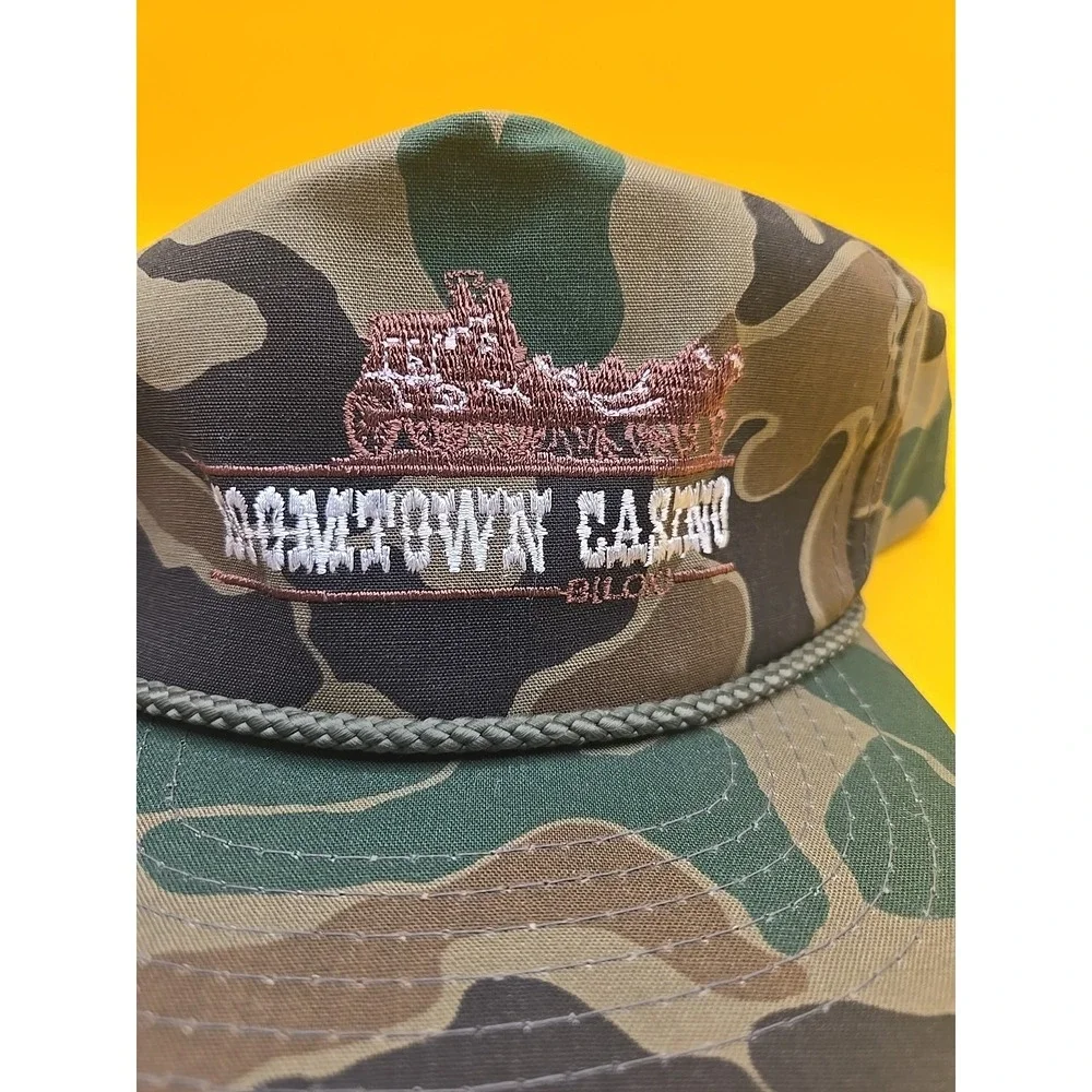 Vintage 90s Boomtown Casino Biloxi Hat Camo Snapback ROPE Cap NEW Deadstock - Picture 8 of 8